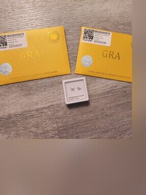 Two Sparkling Round Moissanite  Stones with GRA Certificates